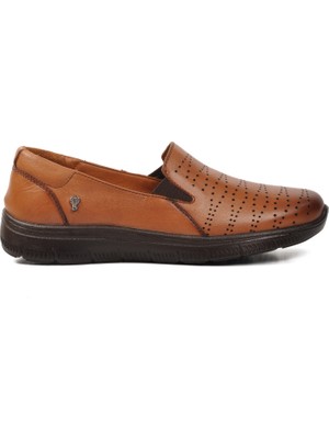 Voyager 9488 Taba Hakiki Deri Kadın Günlük Ayakkabı