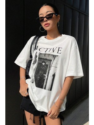 Only Trendwear  Unisex Active Baskılı Oversize Tshirt