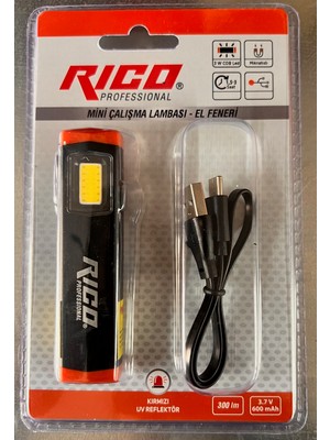 Rico Şarjlı  Ledli Mini Mıknatıslı Çalışma Lambası 300 Lümen