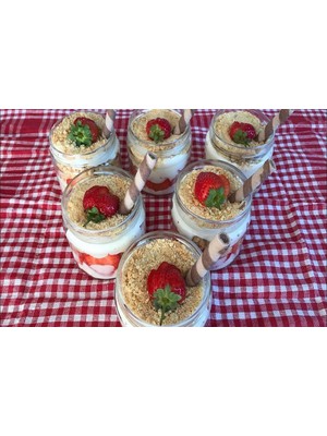 Paşabahçe 6'lı Magnolya Cam Bardağı Kavanozu Magnolia Puding Renkli Kapaklı Tatlı Cup Kase Seti