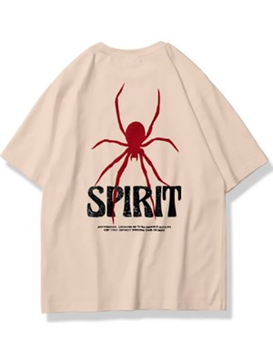 Medinenur Bej Spirit Baskılı T-Shirt