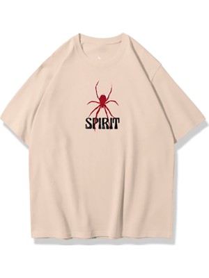 Medinenur Bej Spirit Baskılı T-Shirt