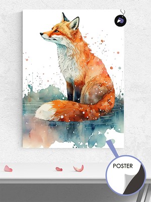 Postermanya Kavuniçi Tilki Hayvan Poster - Afiş - Dekoratif Duvar Posteri