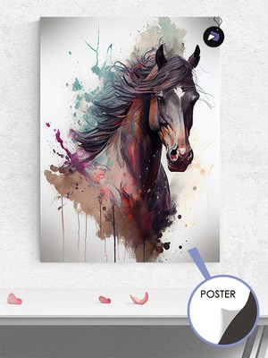 Postermanya Asil At Hayvan Poster - Afiş - Dekoratif Duvar Posteri