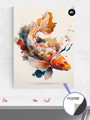 Postermanya Koi Japon Balığı Hayvan Poster - Afiş - Dekoratif Duvar Posteri