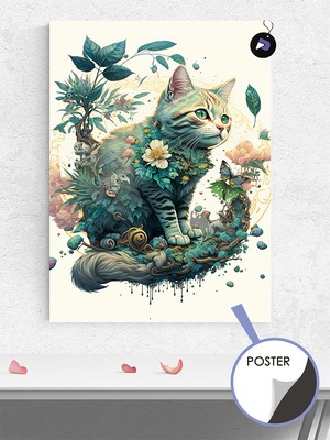 Postermanya Kedi ve Doğa Hayvan Poster - Afiş - Dekoratif Duvar Posteri