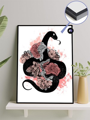 Postermanya Yılan Sevgisi Hayvan Çerçeveli Tablo - Çerçeveli Poster