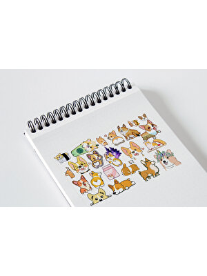 Liyacraft Sevimli Köpek Planlayıcı Sticker Seti  Planner Ajanda Bullet Journal Için Uygun Set