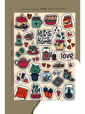 Liyacraft Home Temalı Sticker Seti Planner Ajanda Bullet Journal Için Uygun Set