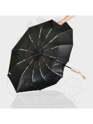 bliss umbrella 12 Telli Otomatik Şemsiye Ekstra Dayanıklı Fiber Tel ile Güçlü Rüzgar Koruması