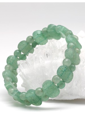 Alibaba Doğaltaş Green Kuvars - Aventurin Doğal Taş Tasarım Bileklik
