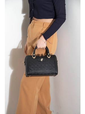 Silver Polo Kadın Omuz Çantası 1091-41915 Silver Polo Bayan Çantası M46 Siyah-Mat Siyah