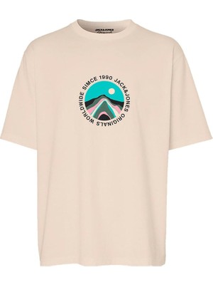 Jack & Jones Jorlafayette Erkek Bej T-Shirt 12255640-Buttercream