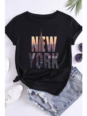 Only Trendwear  Unisex New York Baskılı Oversize Tshirt