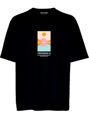 Jack & Jones Jorlafayette Erkek Siyah T-Shirt 12255640-Black