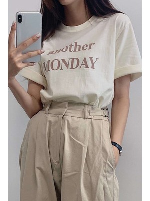 Only Trend Wear Unisex Another Monday Baskılı Oversize Tshirt