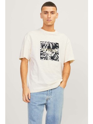 Jack & Jones Jorlafayette Brandıng Tee Krem Erkek Kısa Kol T-Shirt