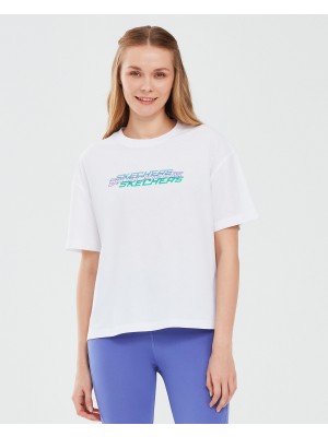 Skechers Graphic T-Shirt W Short Sleeve Kadın Beyaz Tshirt S241199-100