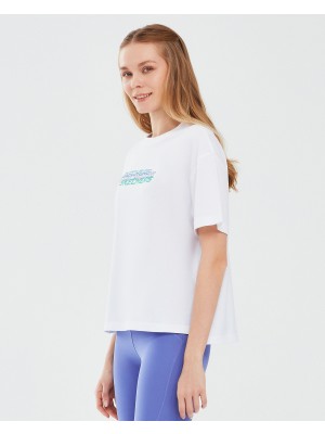 Skechers Graphic T-Shirt W Short Sleeve Kadın Beyaz Tshirt S241199-100