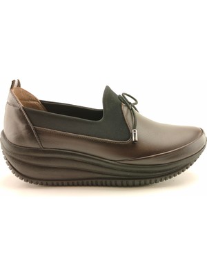 OrtoPlus  Deri Kadın Ayakkabı Lastikli DG508