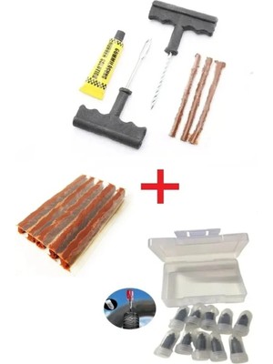 Safestore Lastik Tamir Kiti Fitil Atma Seti+ Lastik Tamir Kiti Kauçuk Vida Seti+5 Li Yedek Fitil