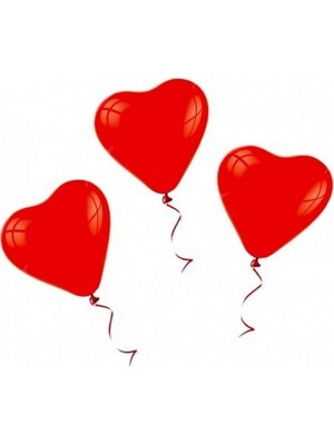 Limmy Balon Düz Kalp Şekilli 12 Inc Kırmızı  Pakette 16 Adet