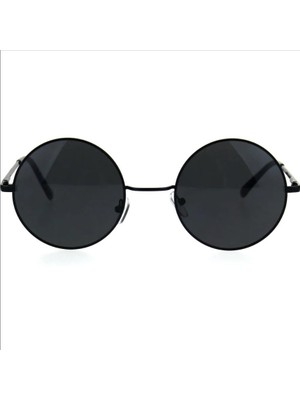 Extoll John Lennon Gözlük Güneş Gözlüğü Yuvarlak Siyah Cam