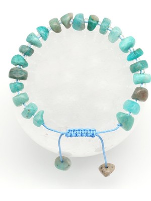 Alibaba Doğaltaş Amazonit Doğal Taş Makrome Örme Bileklik Şekilsiz Kesim