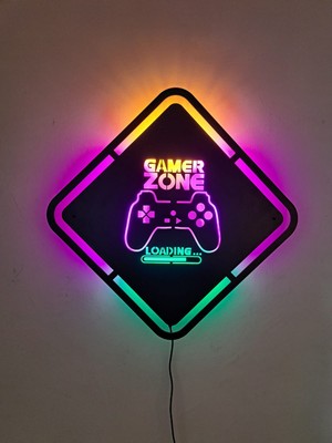 Aktif Tasarım Gamer Zone Ledli Tablo Oyuncu Odası