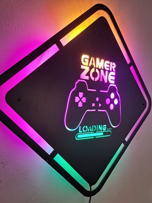 Aktif Tasarım Gamer Zone Ledli Tablo Oyuncu Odası