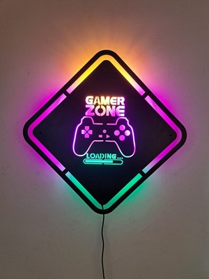 Aktif Tasarım Gamer Zone Ledli Tablo Oyuncu Odası