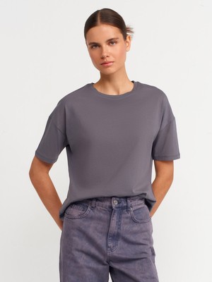 Dilvin 3683 Basic T-Shirt-Füme