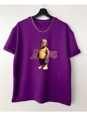 Black Sokak Blacksokak Erkek Mor Basketbolcu Oversize Bisiklet Yaka Tshirt