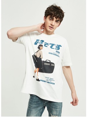 Black Sokak Blacksokak Erkek Beyaz Kız Baskılı Oversize Bisiklet Yaka Tshirt
