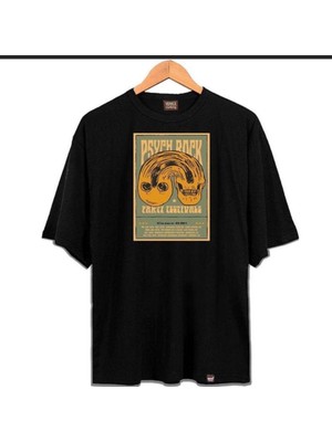 Black Sokak Blacksokak Erkek Siyah Party Festıvale Oversize Bisiklet Yaka Tshirt