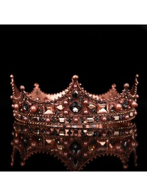 Qiuhong Shop Platin Kaplama Düğün Taç Altın Gümüş Renk Rhinestone Kristal Diadem Kraliçe Taç Prenses Tiaras Gelin Saç Takı Parti Saç Aksesuarları (Yurt Dışından)