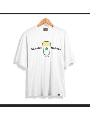 Black Sokak Blacksokak Erkek Beyaz Tall Dark Baskılı Oversize Bisiklet Yaka Tshirt