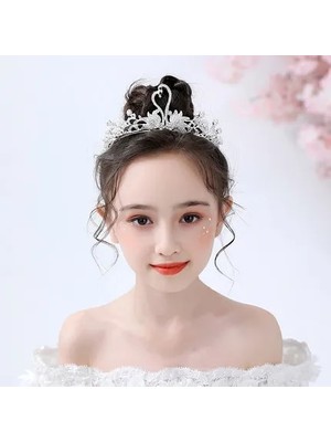 Qiuhong Shop No.16 Boyutu Moda Altın Gümüş Renk Kristal Taçlar Çocuklar Için Çocuk Kız Inciler Tiaras Diadems Düğün Saç Aksesuarları Gelin Takı (Yurt Dışından)