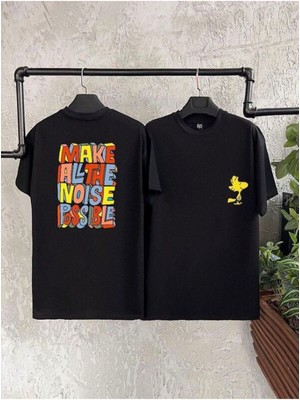 Black Sokak Erkek Siyah Make Baskılı Bisiklet Yaka Tshirt