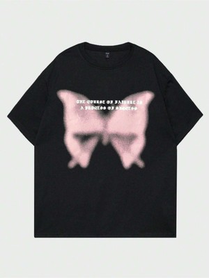 Black Sokak Blacksokak Erkek Siyah Guys Baskılı Oversize Bisiklet Yaka Tshirt