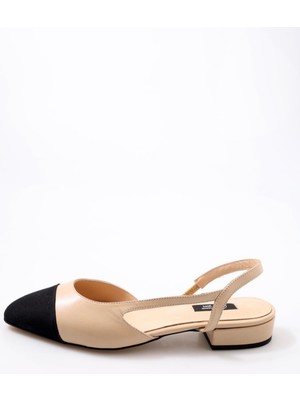 5in1Canpolat Nude Slingback Babet 301