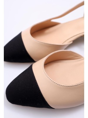 5in1Canpolat Nude Slingback Babet 301