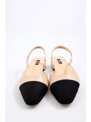 5in1Canpolat Nude Slingback Babet 301