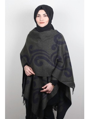 Eşarppark Armürlü Panço 509-0024-103 Haki