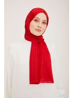 Eşarppark Armine Jakar Ipeksi Şal Dama 3099-6 Bordo