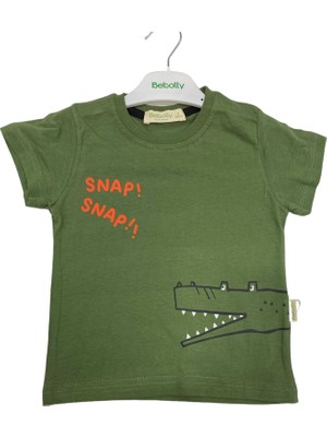 Hira T-Shirt Snap Baskılı Haki