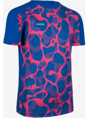 Kipsta Çocuk Deniz Mavisi ve Pembe Kısa Kollu Futbol Forması Viralto JR - Futbol