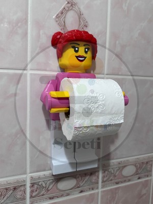 Bi'şeyler Sepeti LEGO Girl - Tuvalet Kağıdı Tutucu - 34 cm - Dev Boyut