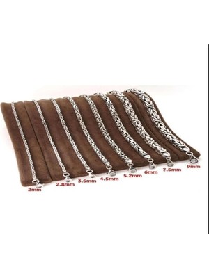 Osmanlı Gümüş Erkek Gümüş Bileklik - 925 Ayar Gümüş 4.5mm Kare Kral Model Erkek Bileklik