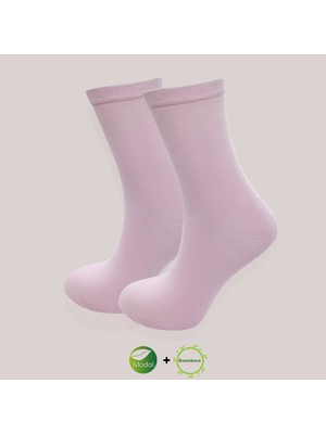 Kral Socks Kadın Çorabı (Bambu+Modal) Ter Emici Dikişsiz Model Soket Uzun Çorap (3 Çift) Karma Renk